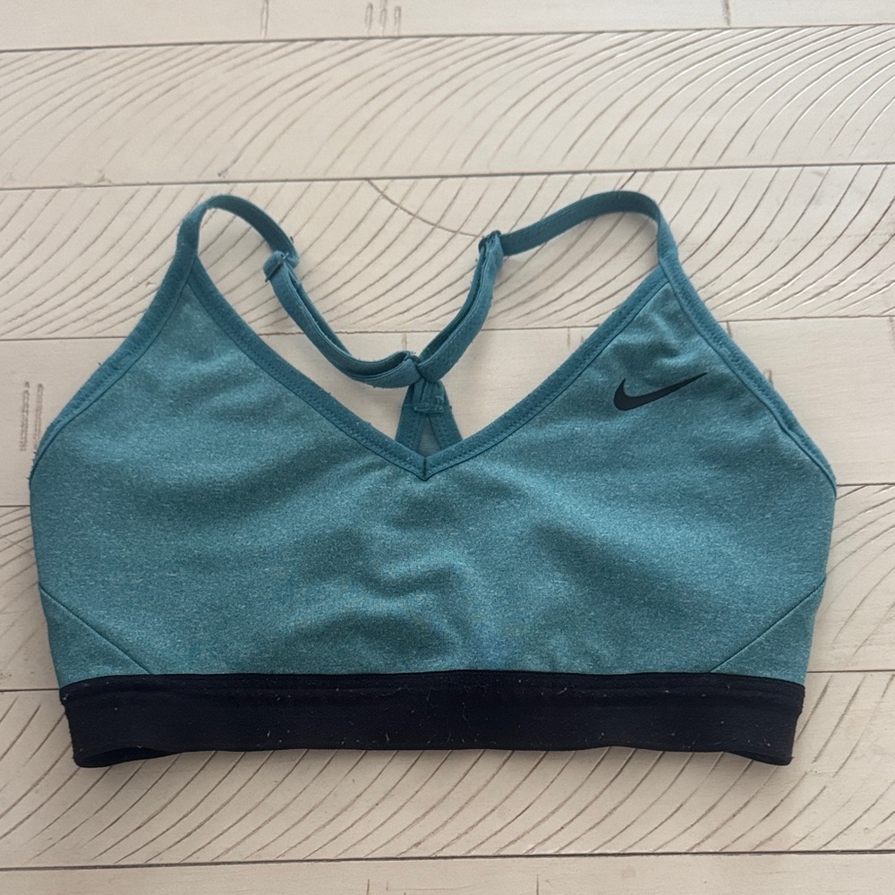 Nike Women's Teal and Black Sports Bra